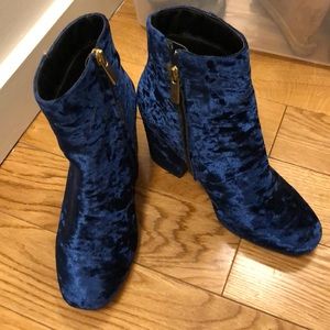 ASOS Shoes - ASOS blue velvet party booties. Like new! ASOS Shoes - ASOS blue velvet party booties. Like new!